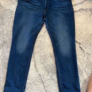 Express Women's Dark Blue Cropped Mid-Rise Legging